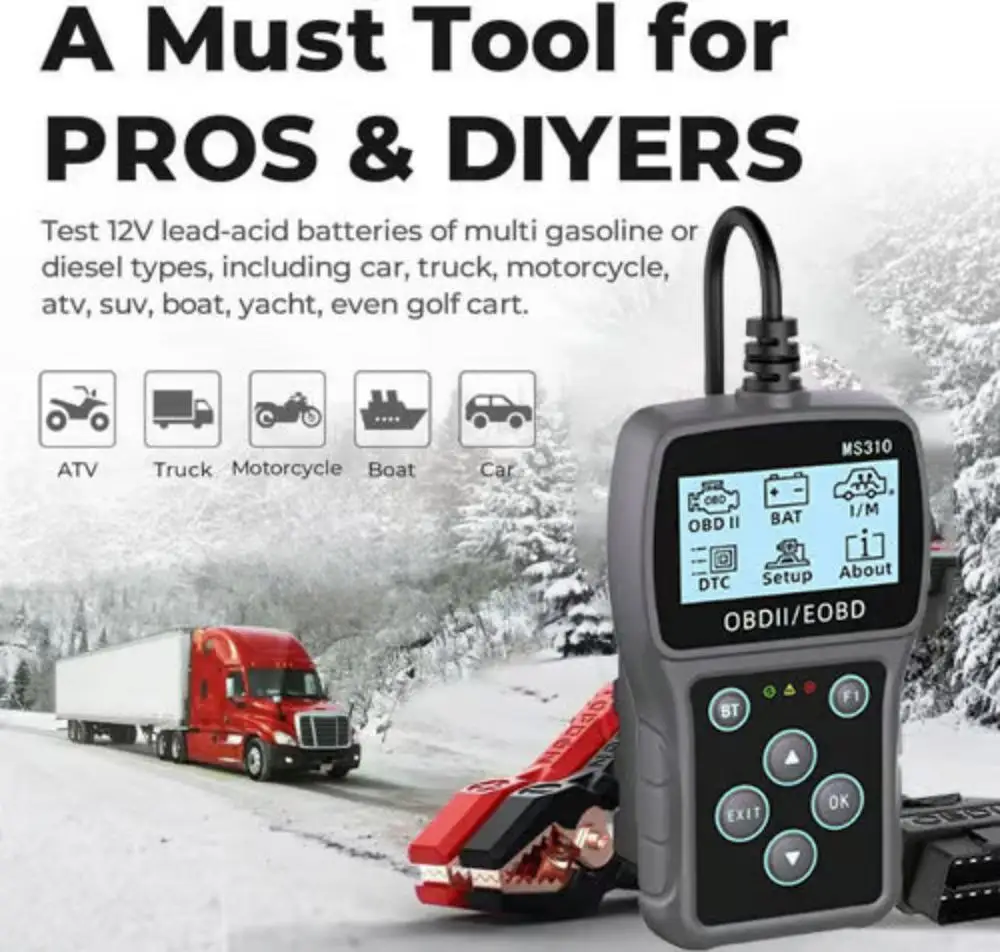 

Тестер автомобильного аккумулятора BT100, тестер нагрузки 12 В, свинцово-кислотный цифровой анализатор аккумуляторов AGM GEL, диагностические инструменты от 100 до 2000CCA