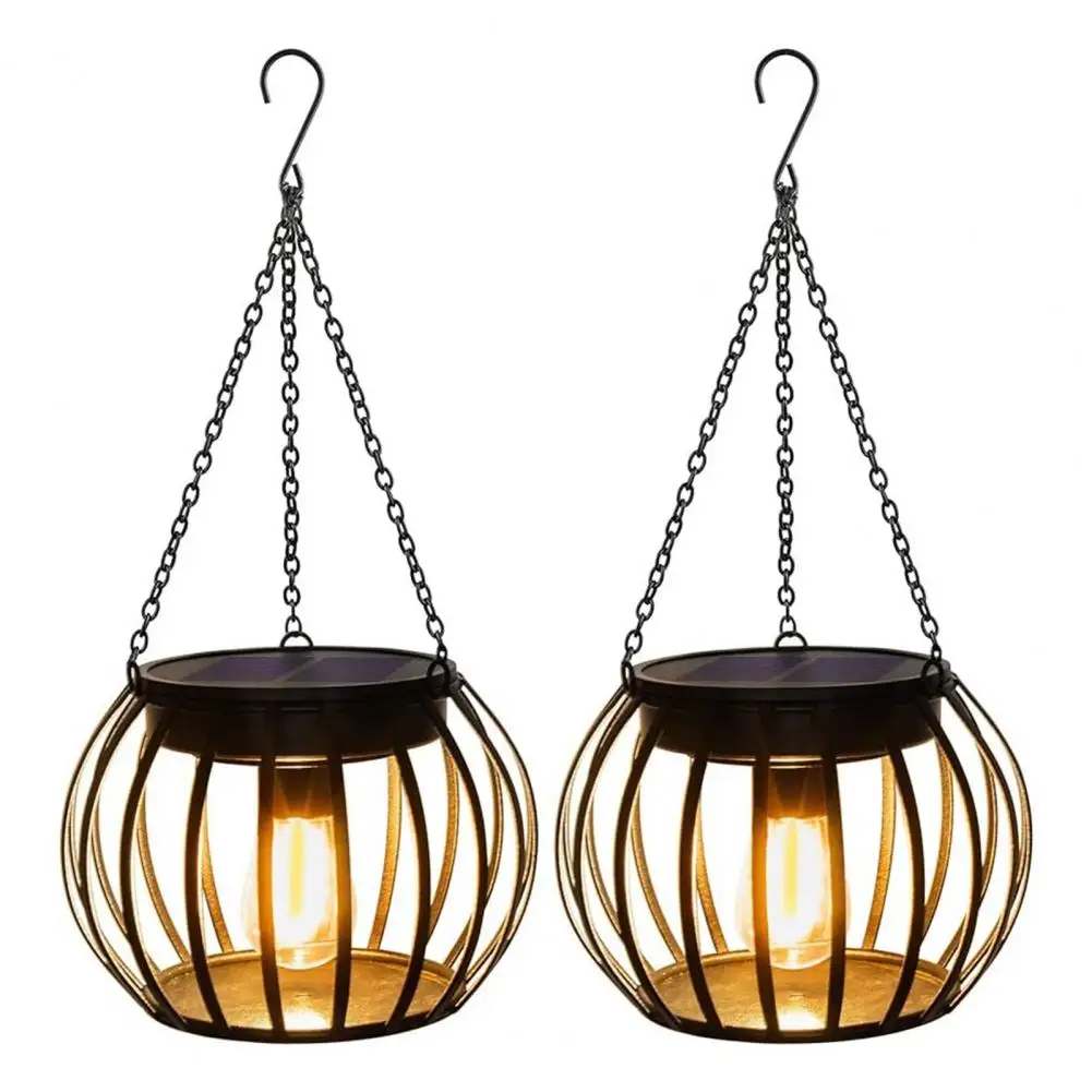 

1/2Pcs Outdoor Solar Lantern Super Bright IP65 Waterproof Automatic Charging Easy to Install Metal Hanging Solar Light Garden Ya
