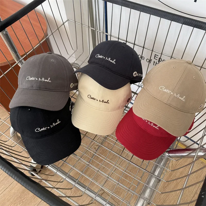 

Alphabet Baseball Cap Men's Versatile Soft Top Face Peaked Cap Women's Retro Curved Brim Sun Hat