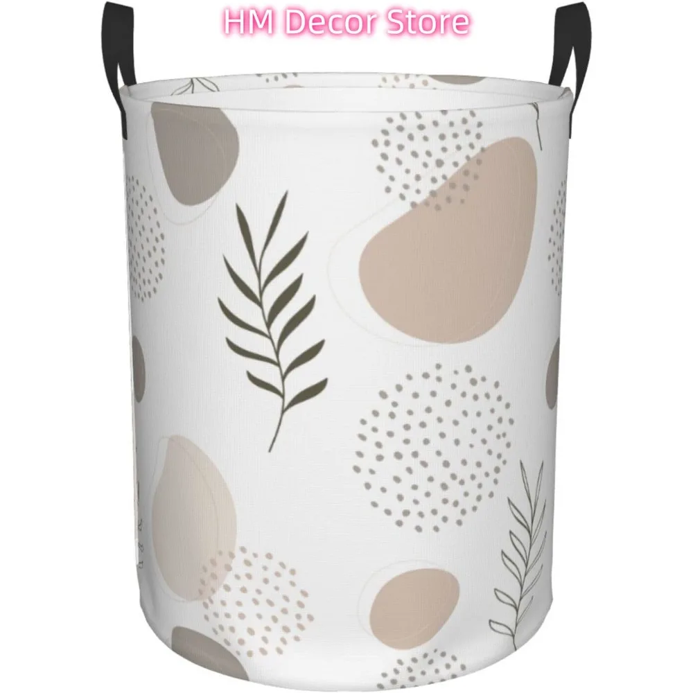 Abstract Forms and Leaves Laundry Basket Waterproof Oxford Cloth Organizer Basket Collapsible Clothes Hamper with Handle Toy Gif