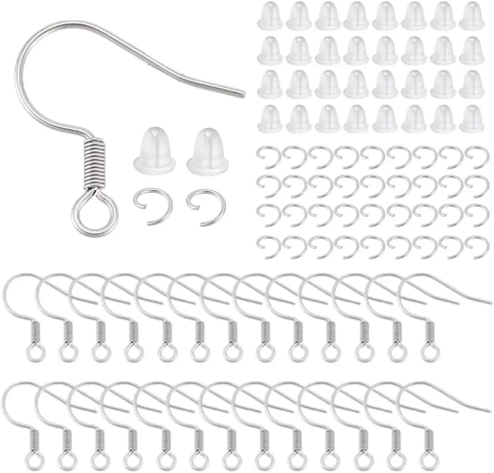 Stainless Steel Earring Hooks Ear Wire with Jump Rings