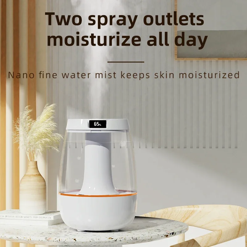 3L Double Spray Humidifier USB Aroma Humidifier Home Air Humidifiers Air Purifier with Humidity Display Desktop Mist Maker