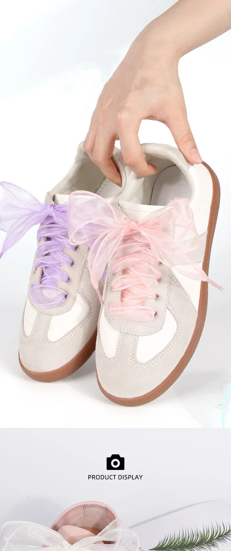 Fischschwanz-Organza-Schnürsenkel, Transparente Schleifen-Schnürsenkel, Elegante Ersatz-Schnürsenkel für Sneaker, Freizeitschuhe – Detail 5