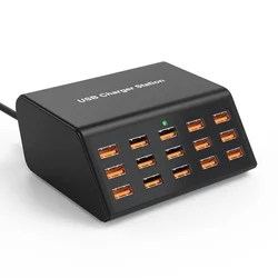 100W Universal Multifunctiona USB Charger 15 Port 2.4A MAX Fast Charging Station For Ipad Iphone 15 14 13 12 Samsung S23U Tablet