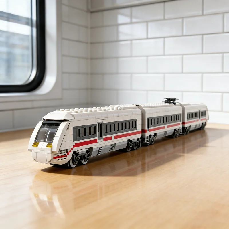 1792 قطعة MOC قطارات المدينة الألمانية عالية السرعة قطار نموذج بناء هدايا عيد الميلاد لعبة كتل العمارة فكرة إبداعية لتقوم بها بنفسك