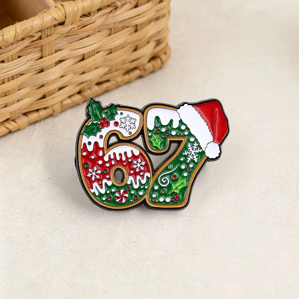 Christmas Numbers 67 Pins Christmas‑themed Limited‑edition Enamel Badge Xmas‑themed Pin Accessories for Backpack Charms
