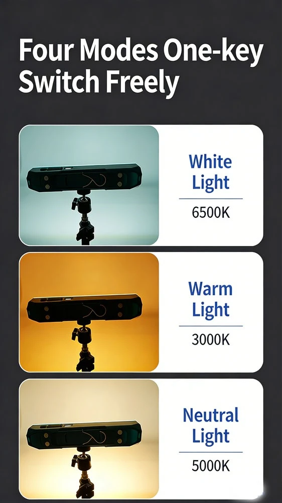Portable High Power Magnetic LED Light Bar USB Rechargeable Work Light with 3 Color Modes IP66 Waterproof Outdoor Camping Lights