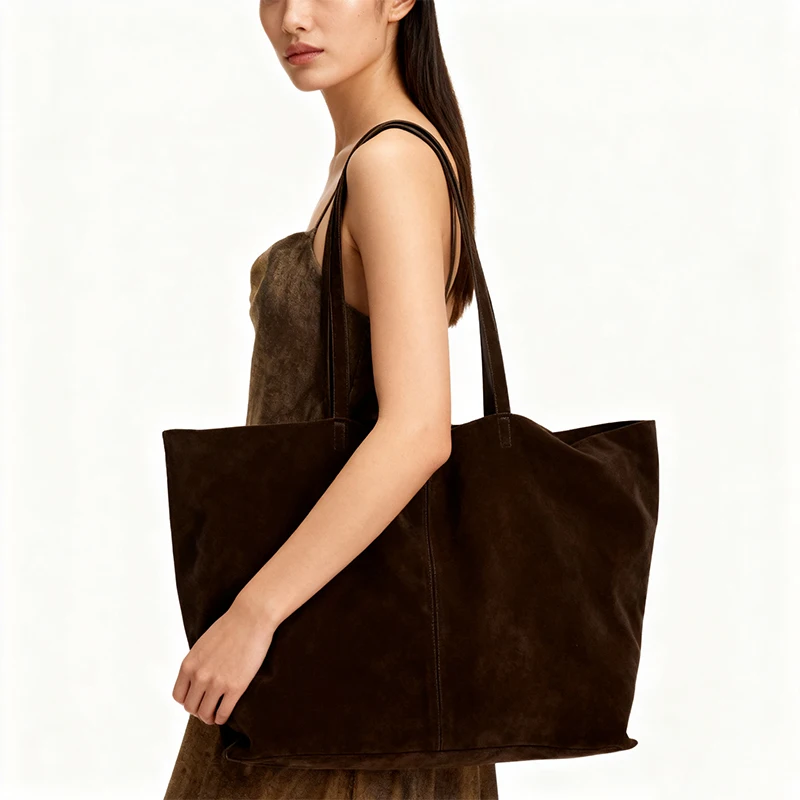 

Women's Large Matte Tote Bag Fashion Simple Handbag Luxury Brand Design New Shoulder Bag Travel Bucket Bag Retro Underarm Bag