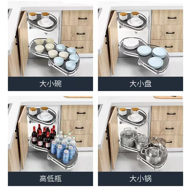 

corner basket kitchen cabinet double shelf