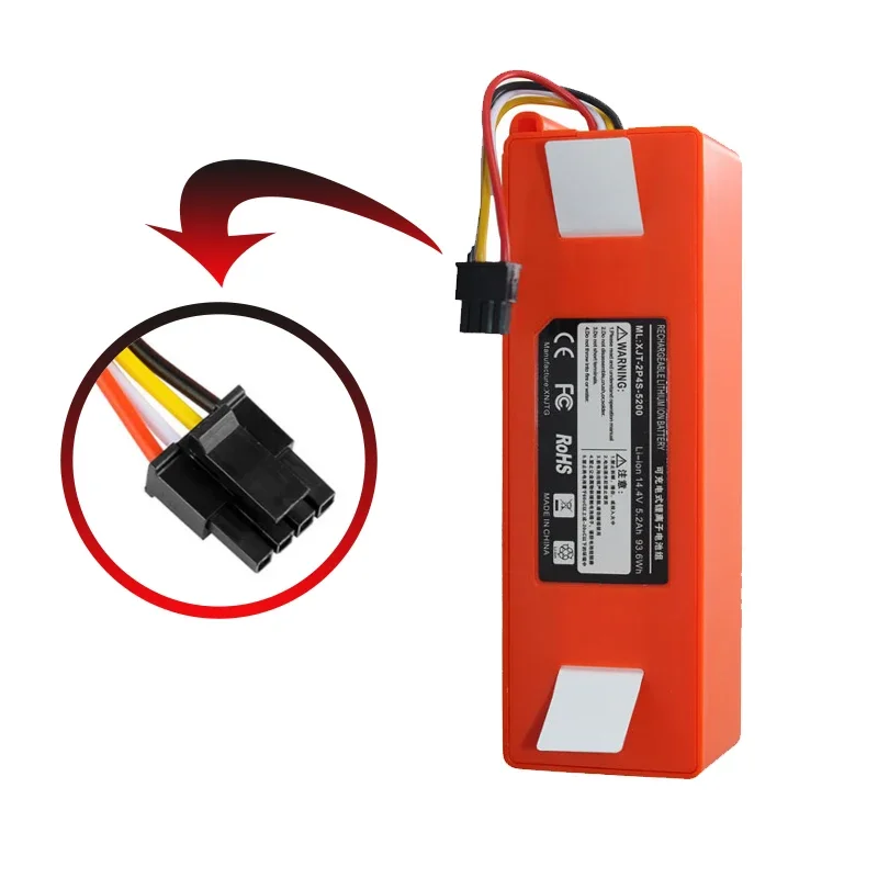 14.4V 6800mAh for Roborock S50 S51 Mijia Sweeper Robot Vacuum Cleaner Battery