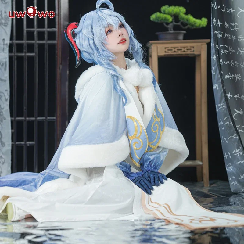 SN55IN STOCK UWOWO Genshin Impact Ganyu الطفولة Ver. عباءة معطف تأثيري حلي $5Q@1