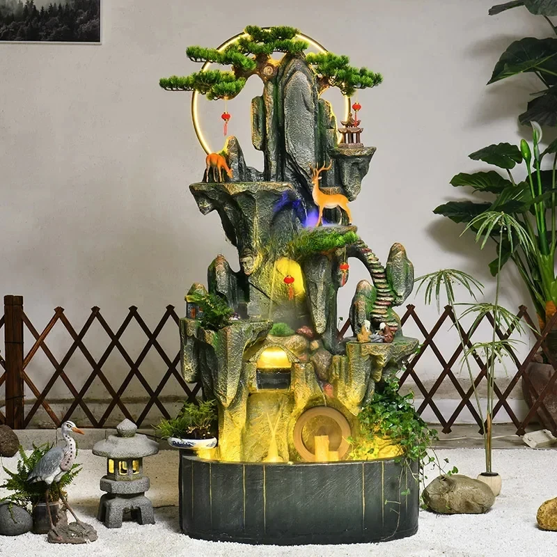 

ML Rockery flowing water fish pond ornaments courtyard balcony floor fountain circulating water feature decoration
