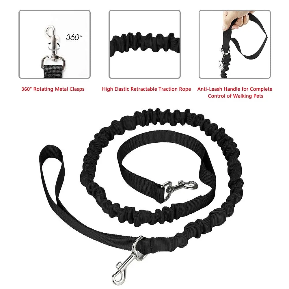 Hands Free Dog Leash for Running Walking Hiking for Medium and Large Dogs with Adjustable Waist Belt,Retractable Dog Leash