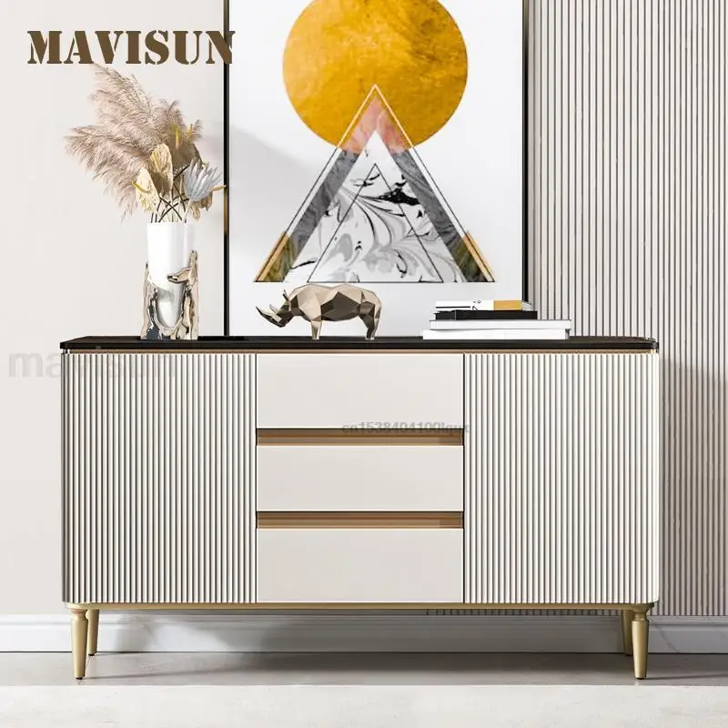 

Modern Entrance Hall Sideboards With Large Capacity Dinning Room Furniture Golden Lines Storage Of Kitchen Cabinets In White