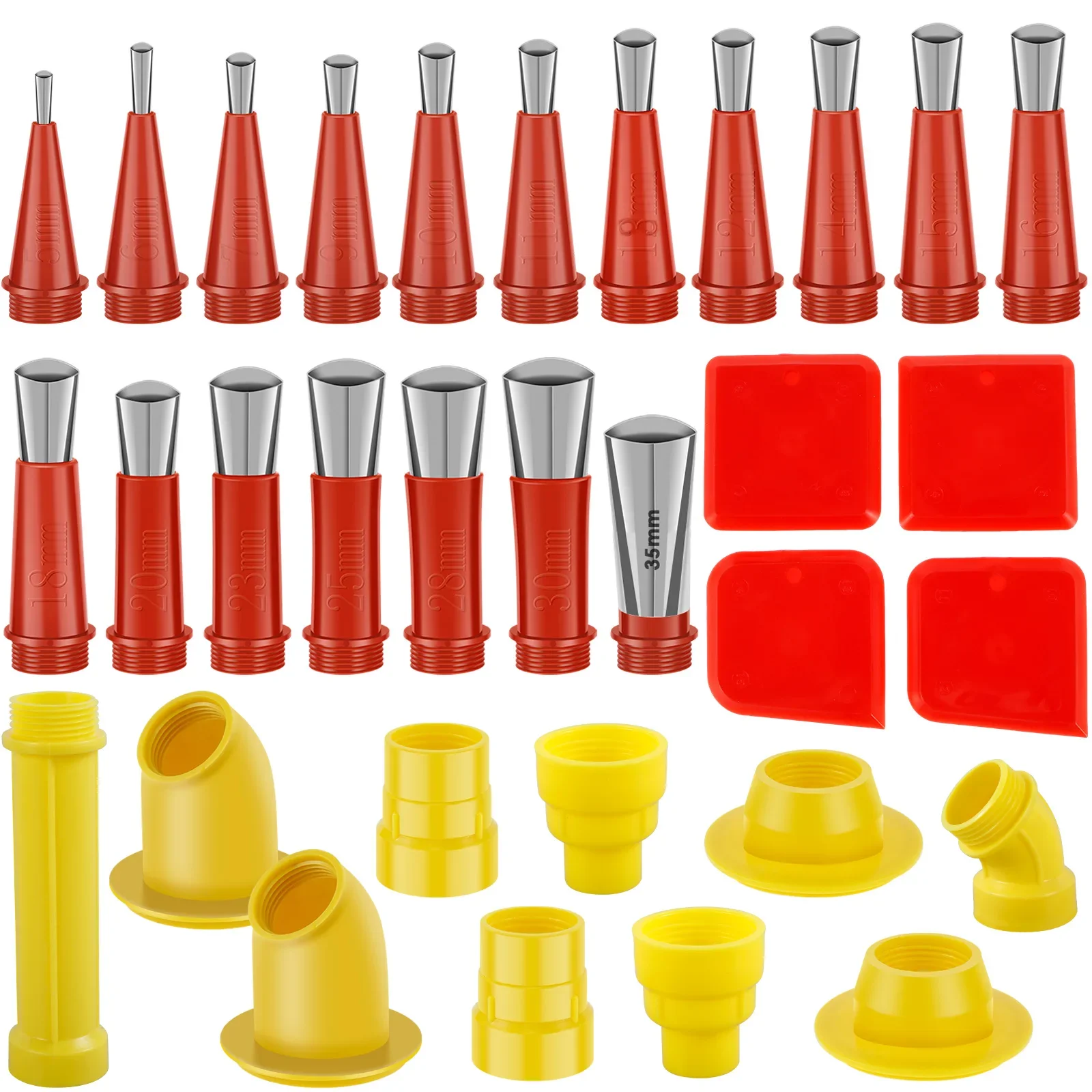

32Pcs Caulking Finisher Kit Caulking Nozzle Set 5-35mm Multi-Size Caulking Tip Kit with Scraper and Base Caulking Finisher Tool