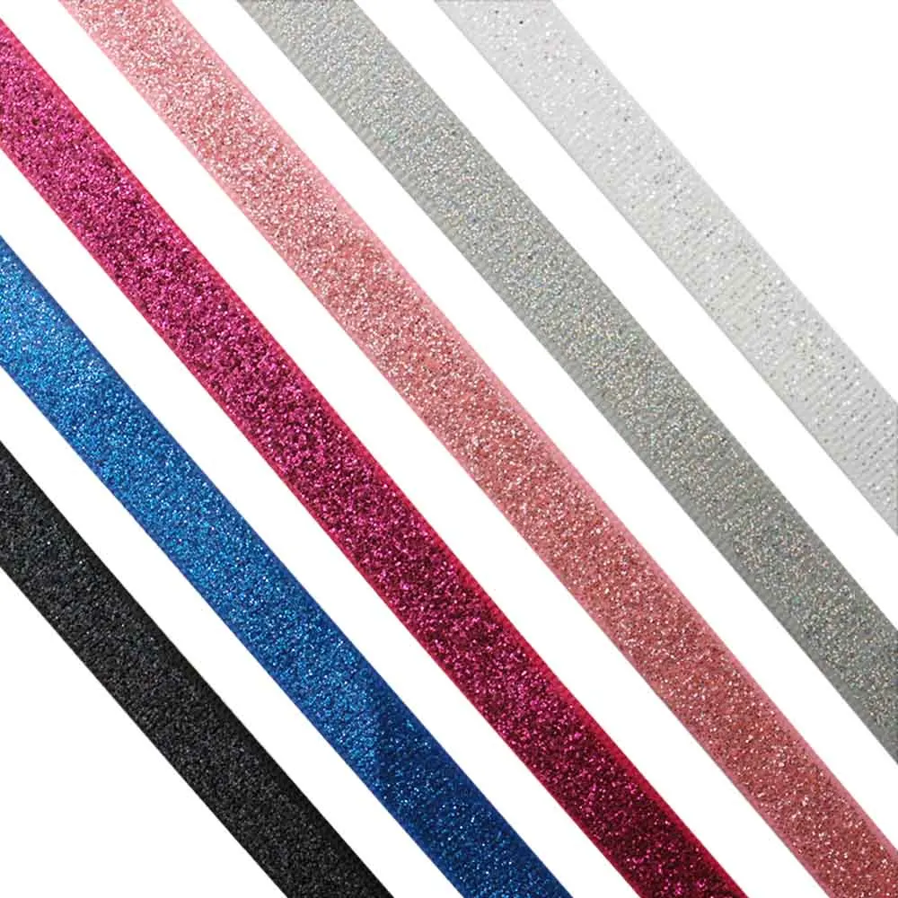 Nastro in Grosgrain stampato con scintillio brillante pieno solido da 3/8 \