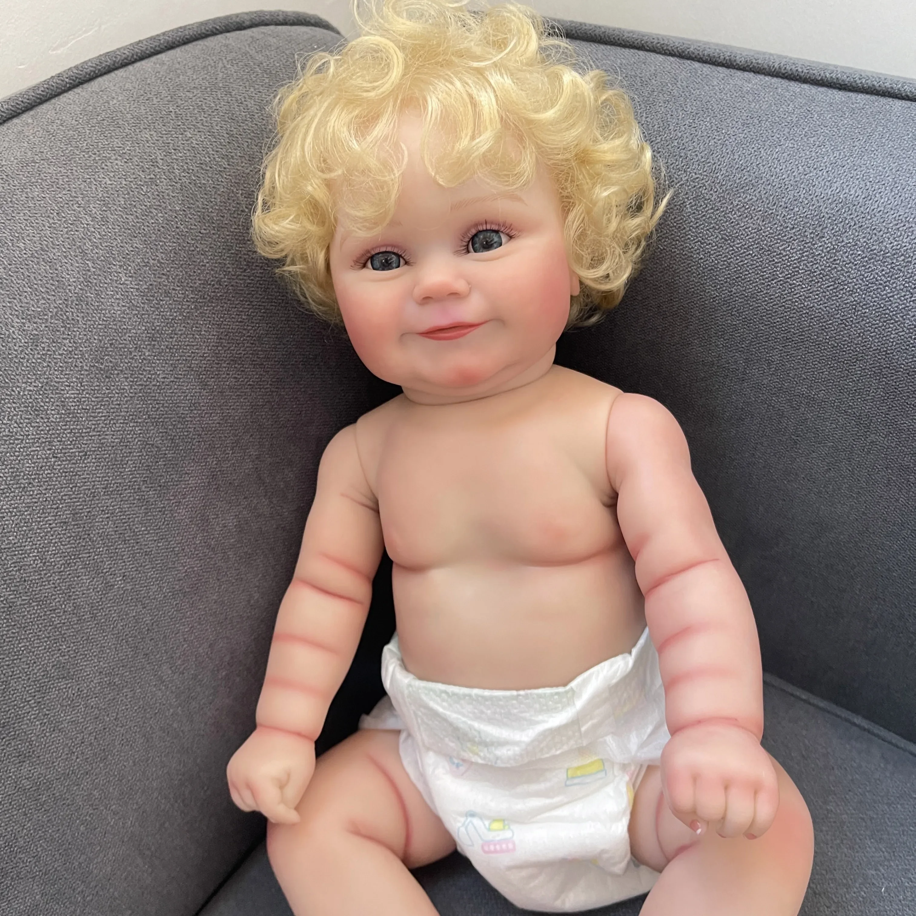 48CM Maddie Full body Vinyl Silicone Newborn Reborn Baby Dolls with 3D Skin Multiple Layers Painting with Visible Veins Doll