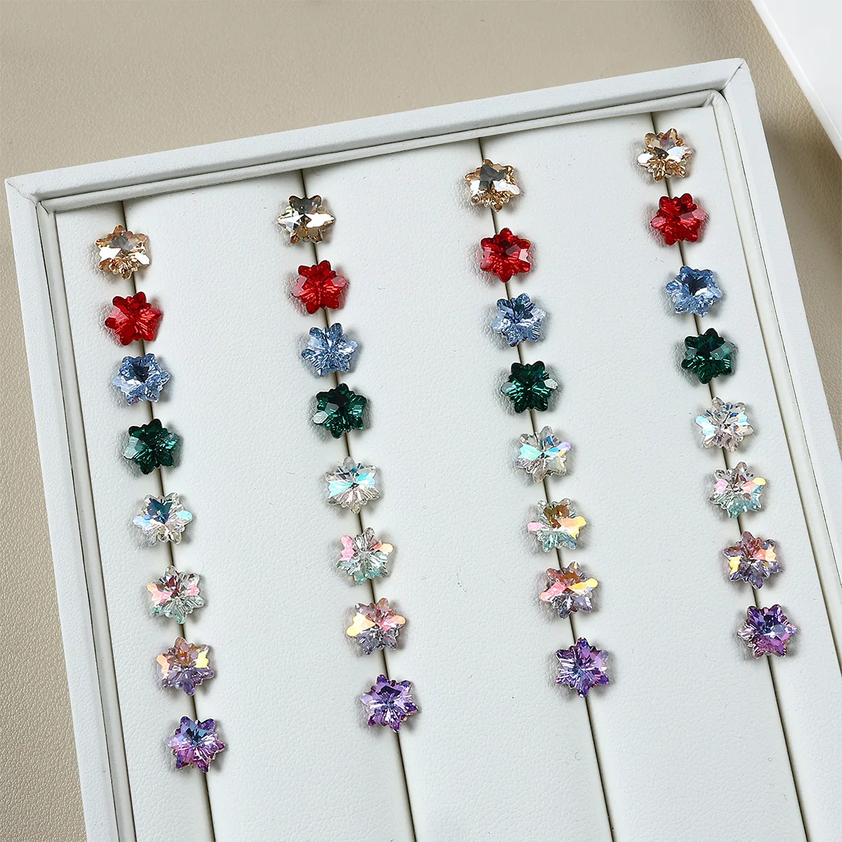 20PCS K9 3D 반짝이는 네일 아트 눈송이 라인스톤 참 장식품 크리스탈 액세서리 네일 장식 매니큐어 용품