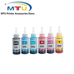 1Set 6 Colors 674 T674 Refill Dye Ink for Epson L801 L805 L810 L850 L1800 70ml/Bottle