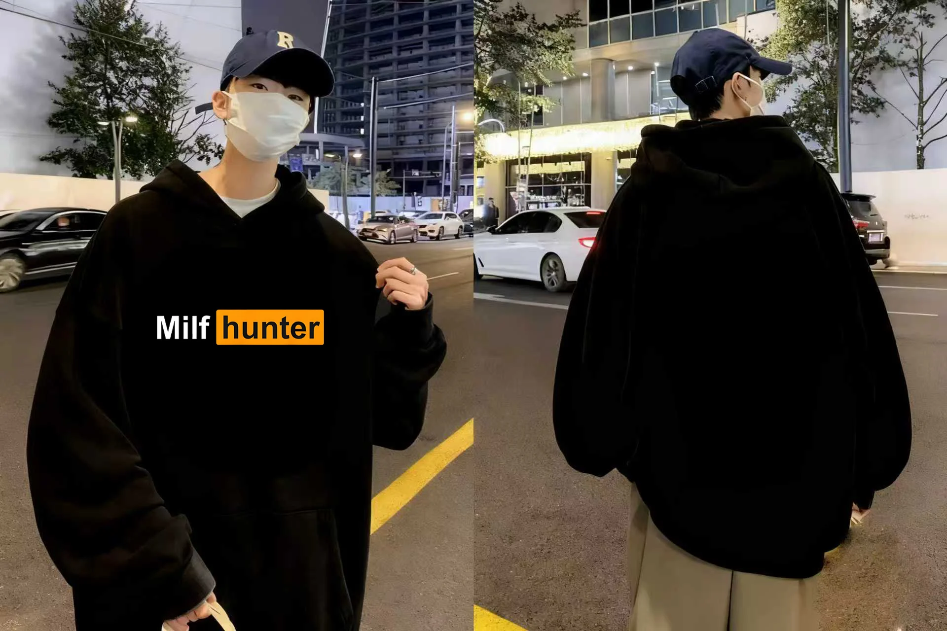 

2025 New Trendy MILF HUNTER Print Hoodie 330g Heavyweight Cotton Streetwear Unisex Casual Pullover Men Women Comfort Fit