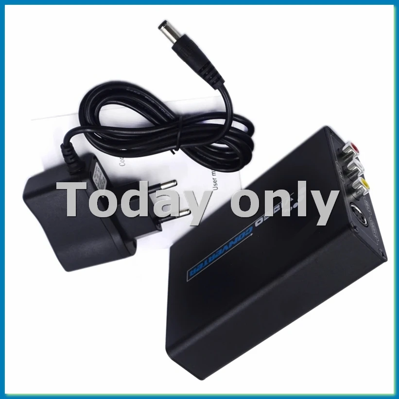AV S-Video CVBS Converter Audio -Compatible to S VIDEO+S S VIDEO Composite Switcher Adaptor Upscaler HD 3RCA EU PLUG-A23U