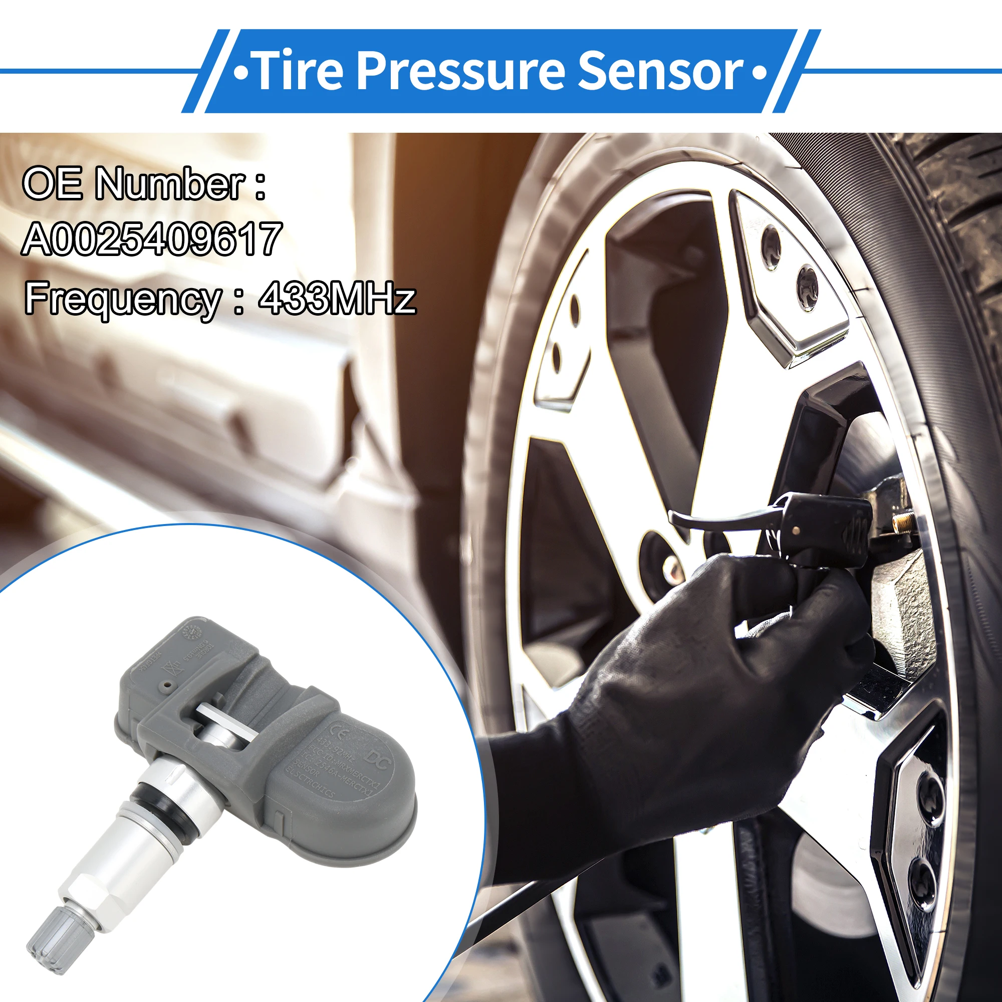 

UXCELL Датчик давления в шинах Датчик TPMS 433 МГц No A0025409617 для Mercedes-Benz B-Class 11-18