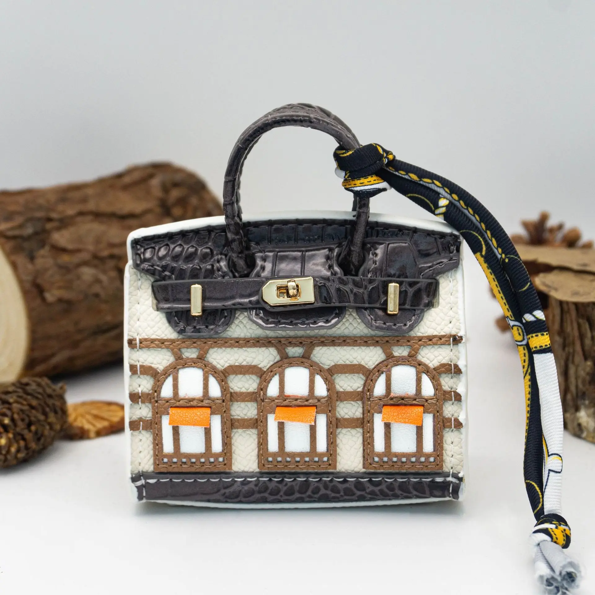 حقيبة منزلية نافذة صغيرة حقيبة بلاتينية حقيبة صغيرة قلادة فتاة زوج قلادة لطيف #4