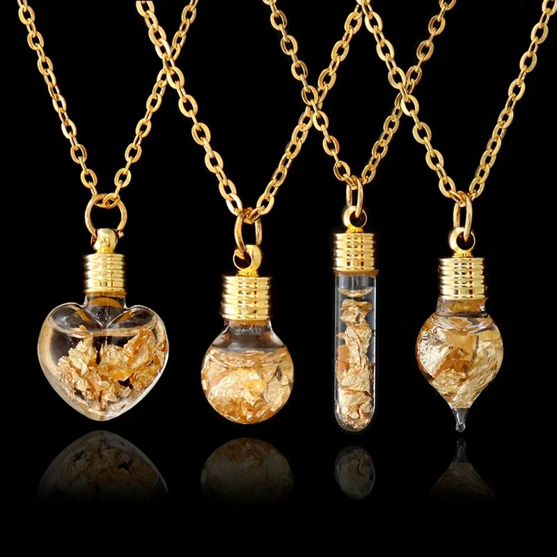 Collar de Perfume de vidrio de moda para mujer, colgante de botella de deseos de aceite esencial de aromaterapia Goldlea DIY, joyería de fiesta de cumpleaños