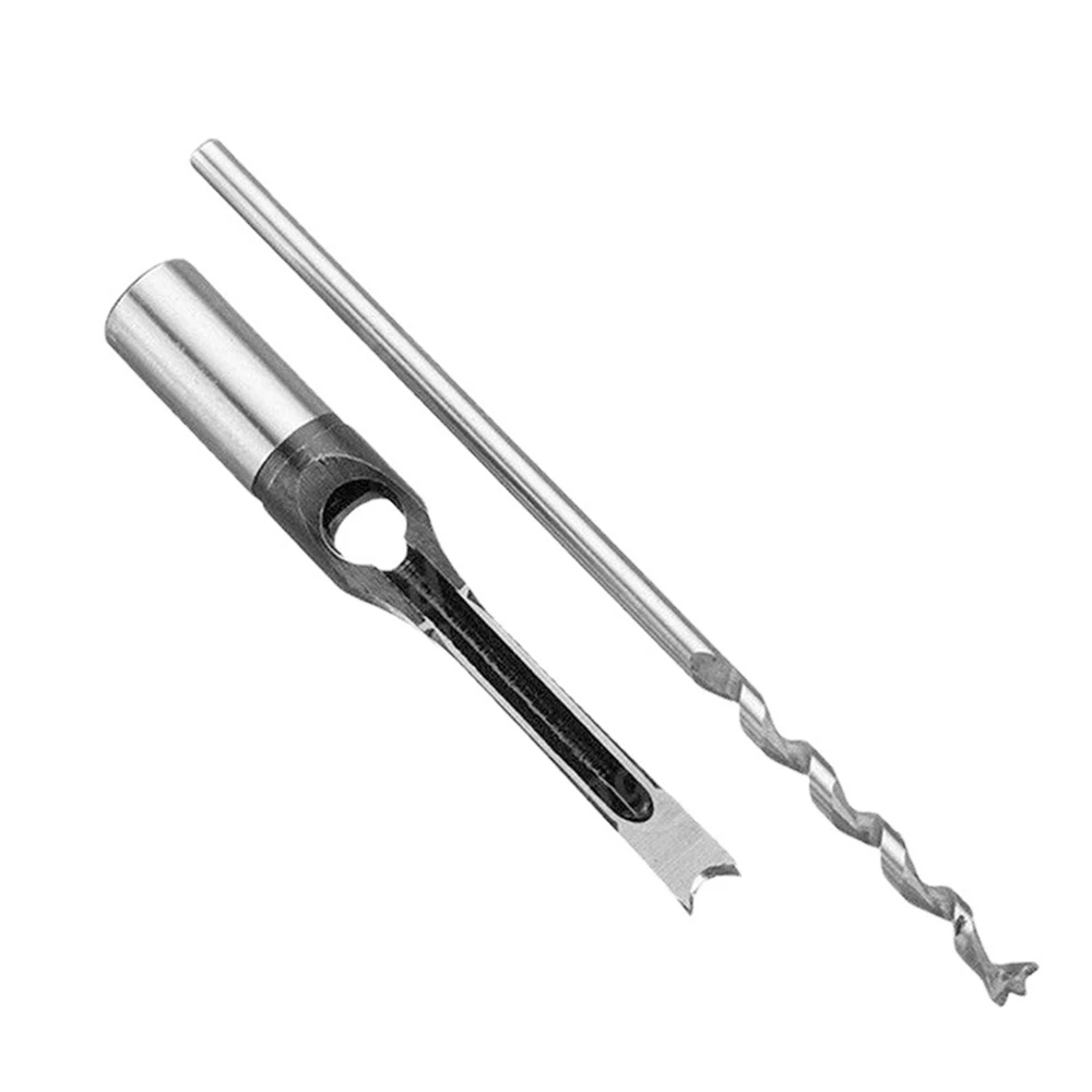 8Pcs Woodworking Square Hole Drill Set High Carbon Steel Square Tenon Drill Salad Drill Bit Unlocking Hole Woodworking Drill