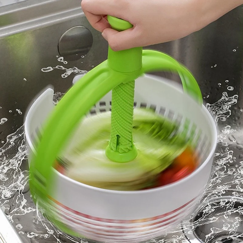 Folding Drainer Basket Fruit & Vegetable Centrifuge Salad Spinner With Handle Kitchen Useful Things