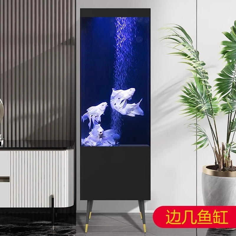 

Side a few fish tanks, living room, household ultra-white glass, lazy people, no change of aquarium box back filter