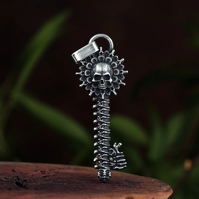 Punk 2022 Nieuwe Dropshipping Gothic Rvs Ketting Mannen Muzikale Sleutel Hanger Met Skull Rock Accessoires