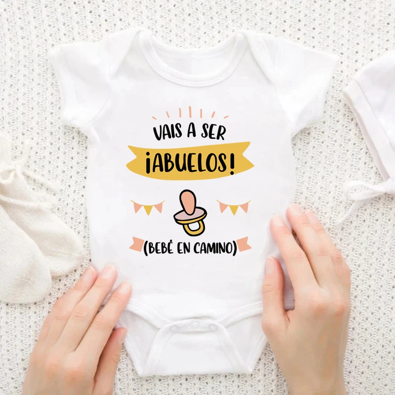 أنت ذاهب لتكون الأجداد طفل على الطريق طباعة رومبير للرضيع الوليد قصيرة الأكمام ارتداءها إعلان الطفل الملابس #1