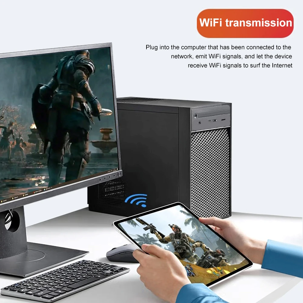 Wireless WiFi 6 อะแดปเตอร์ Dongle การ์ดเครือข่าย 2.4G และ 5 Ghz Dual Band USB Ethernet PC WiFi Adapter Driver ฟรีสําหรับ PC คอมพิวเตอร์แล็ปท็อป