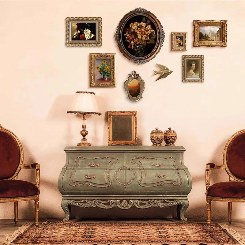 Jiaan Jiali French retro living room hanging paintings dining niche wall decoration bedroom European medieval