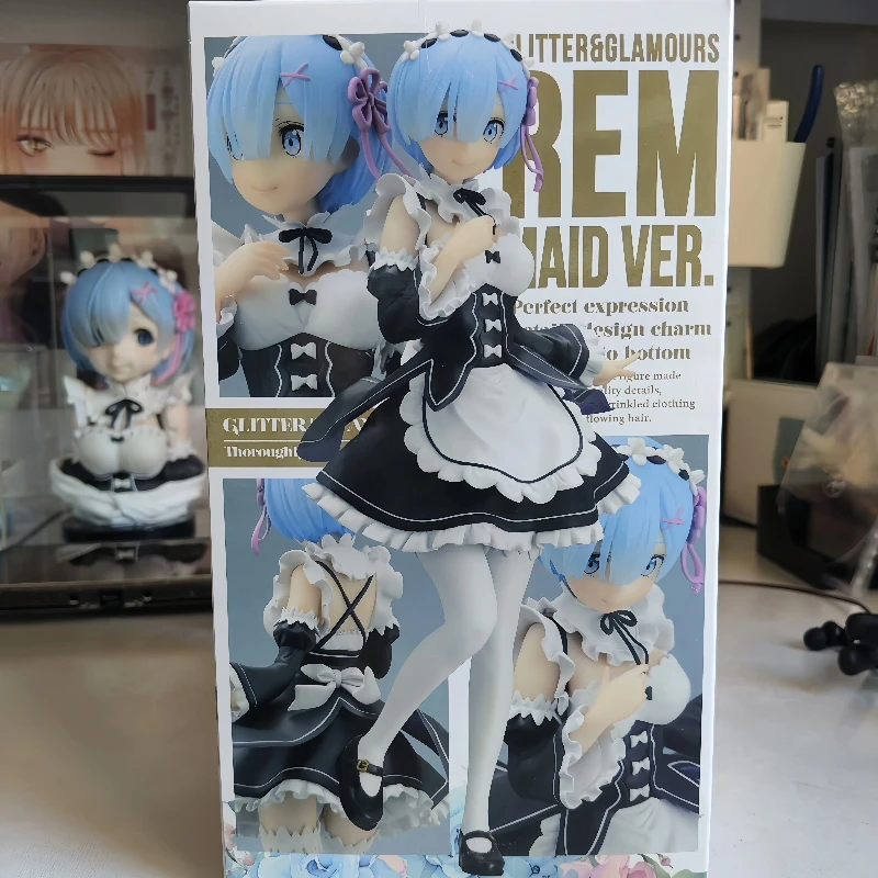 

В наличии Bandai Re Zero Starting Life In Another World Rem Maid Version 24 см Фигурка из ПВХ Сюрприз Подарки Коллекционная модель