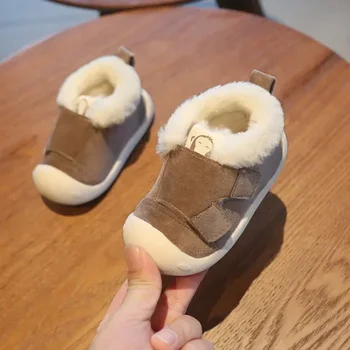 Botas de inverno infantis de pelúcia quente do bebê meninas meninos botas de neve fundo macio antiderrapante crianças botas confortáveis da criança sapatos