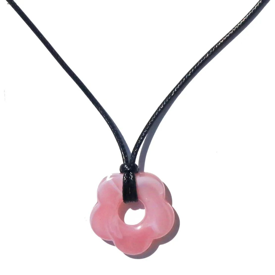 Retro unique Marbled pink black red flower pendant necklace large flower handmade Chunky colorful flower Necklace dainty choker
