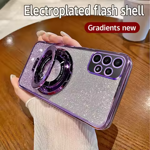 Glitter Magsafe Magnetic Stand Holder Plating Case for Samsung Galaxy A12 A22 A32 A42 A52 A72 A13 A23 A33 A53 A73 4G 5G Cover