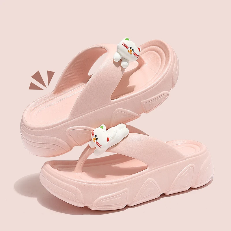 

ZHIDA Summer Cloud Slippers Indoor Soft Mute Shoes Bathroom Anti-Slip Slide Cute Cat Paw EVA Beach Flip Flops Casual Sandals