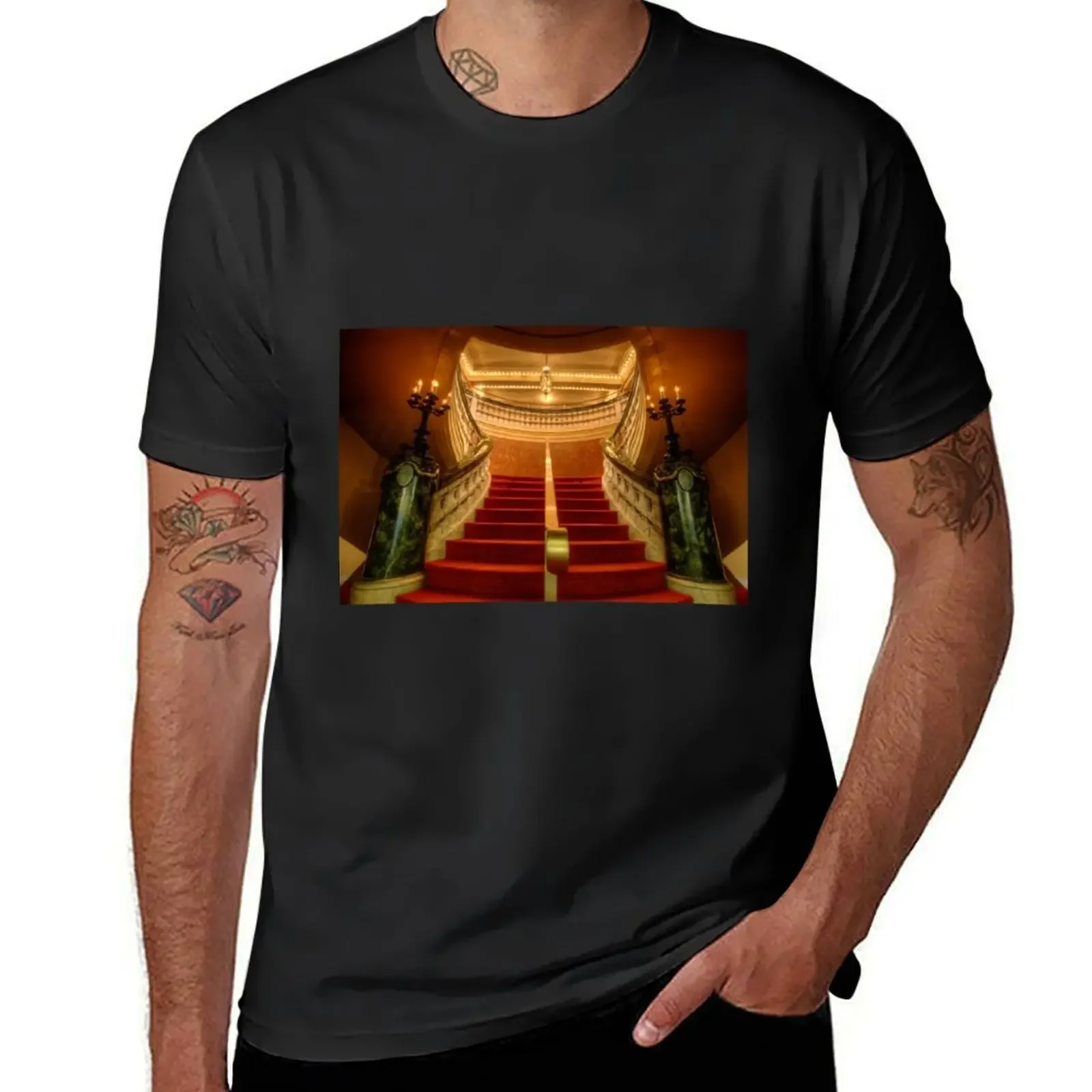 Grand Ballroom Stairway T-Shirt vintage graphic tee new edition Blouse t shirts for men pack