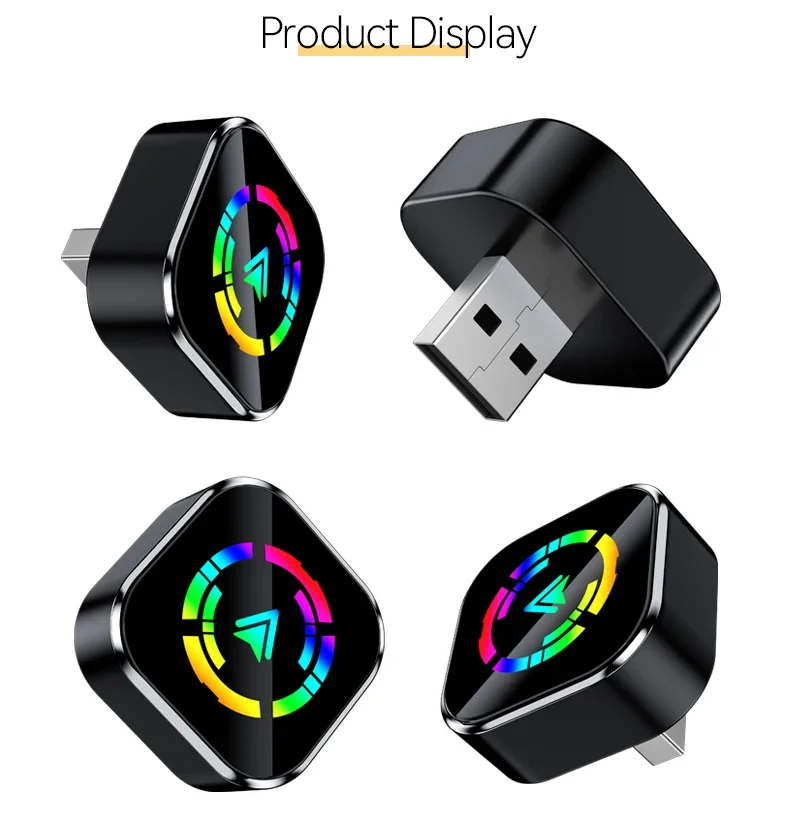 2in1 محول CarPlay السلكي إلى اللاسلكي وAndroid Auto Wireless Adapter Plug & Play WiFi Bluetooth Connect لسيارات Carplay السلكية