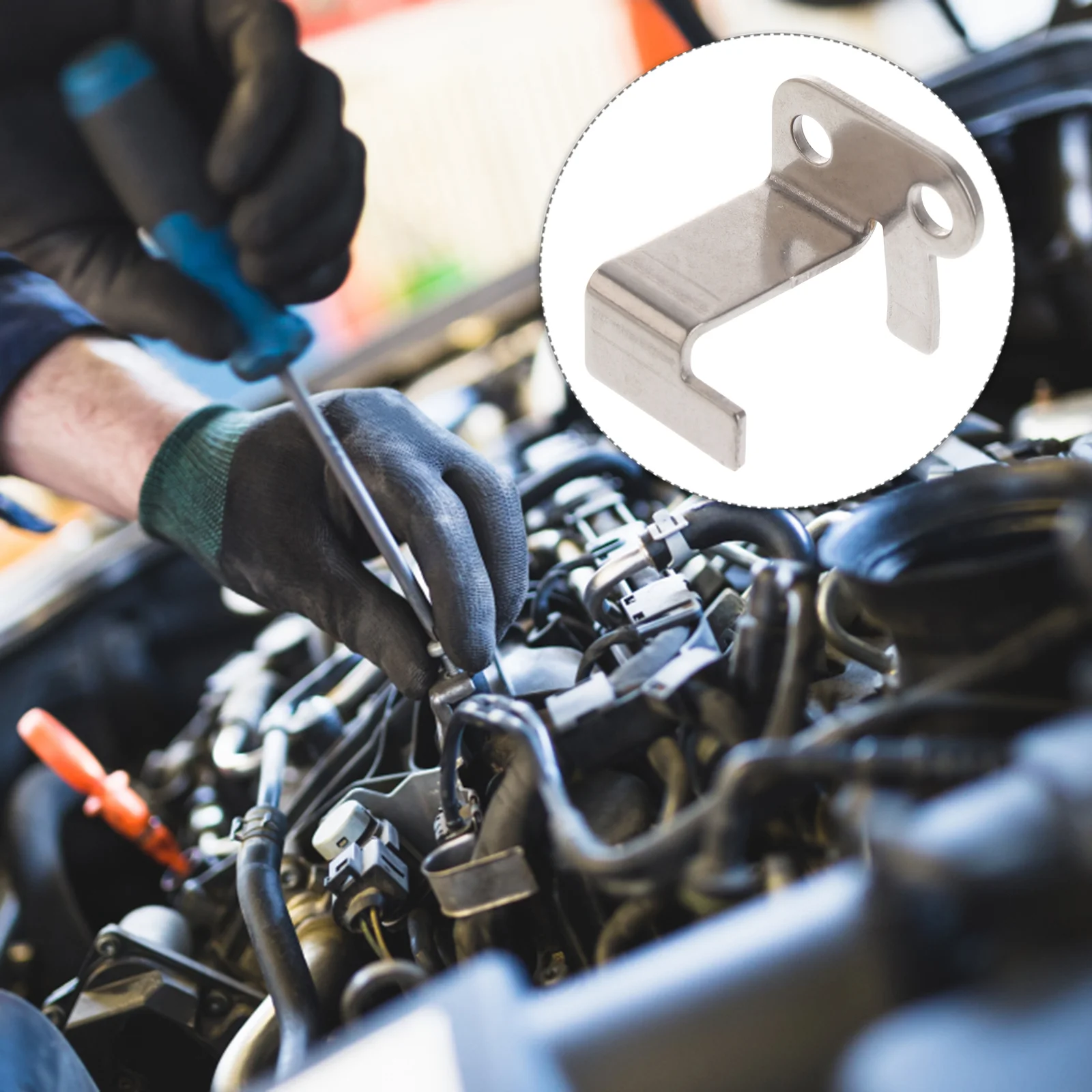 طقم إصلاح مدخل السيارة بقوس مشعب مكون من قطعتين لمشغل الحديد المقاوم للصدأ للتلفزيون #5