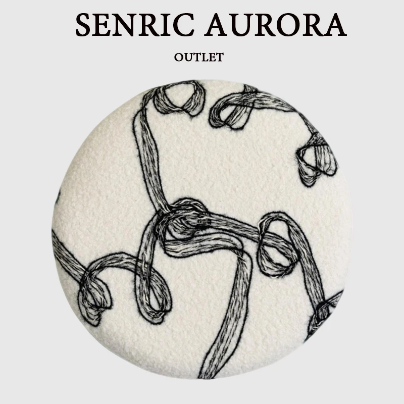 Nordic Cream Style Round Cushion Thickened Slow Resilience Memory Cotton Mat Mat Tatami Lazy Chair Cushion 40cm