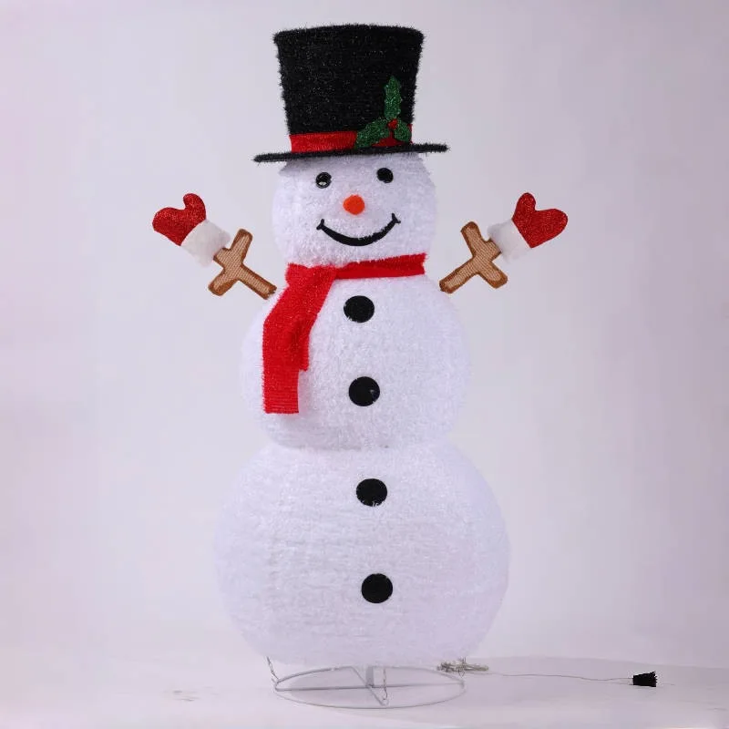 

Festive Ironwork Snowman Decor - Christmas Tree Ornament with Santa Hat - Jumbo Santa Claus Figurine for Holiday Display