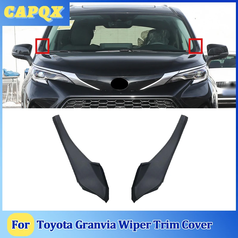 For Toyota Granvia 2022 23 Front Wiper Trim Cover Windshield Wrap Corner Fender Grille Water Deflector Plate