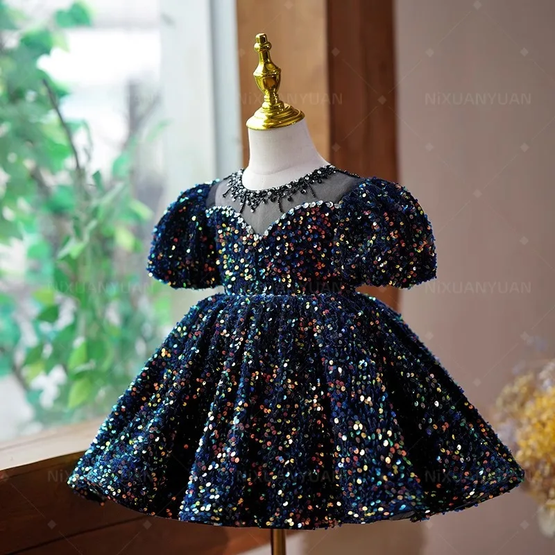 Abiti formali per bambini abito da Gala per ragazze abiti di lusso vestito da ragazza di fiori vestiti per bambina festa per bambini nuovo matrimonio 2024