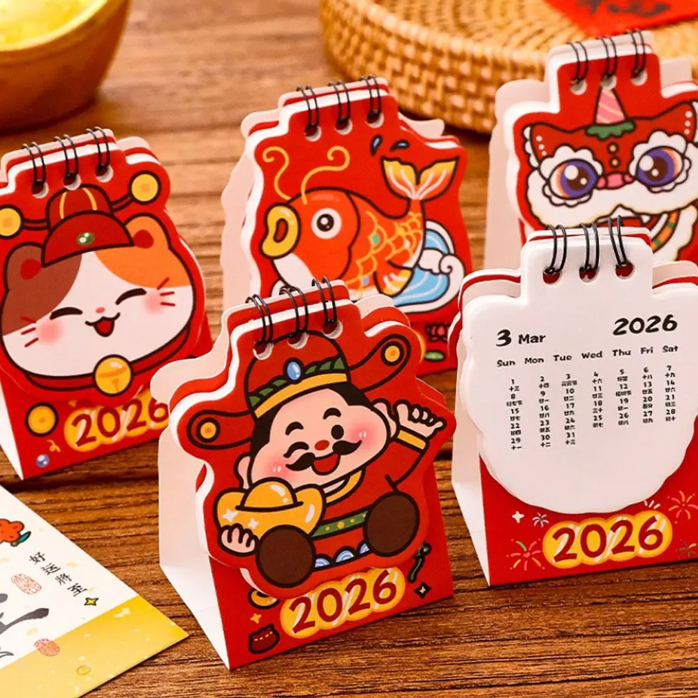 

Creative Red Desk Calendar To Do List Cartoon Mini Calendar 2026 Coil Calendar Office School Home