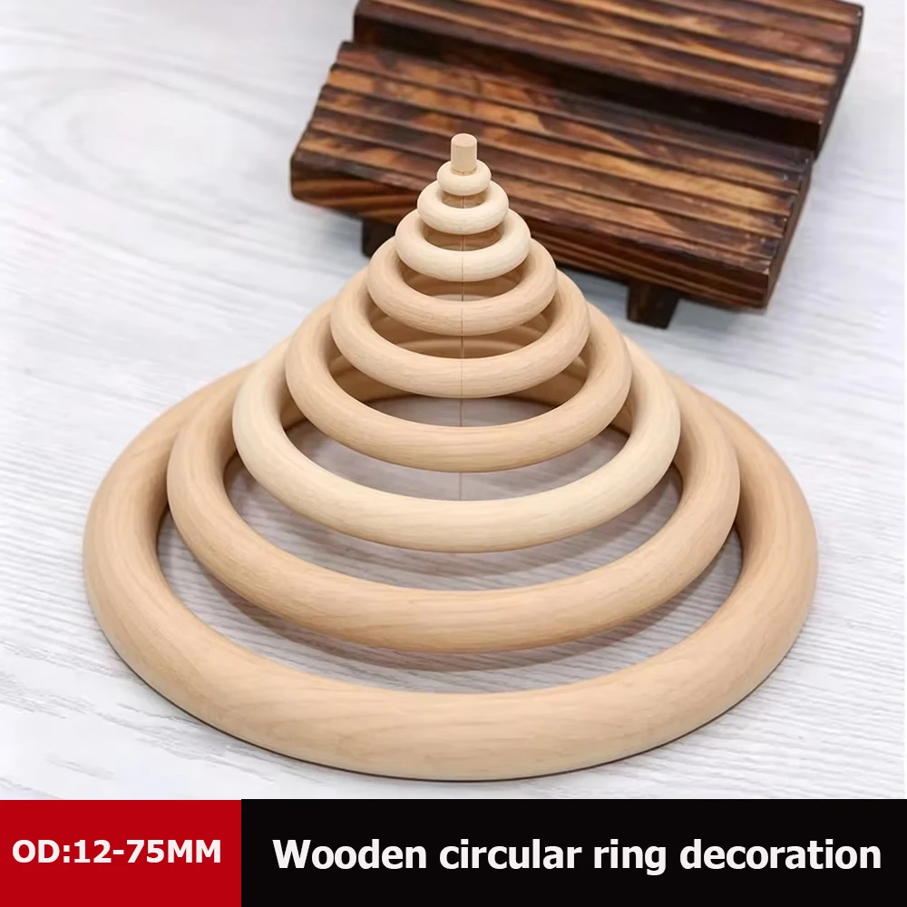 Wooden Ring Circular Ring Woven Jewelry Creative Handmade Natural Wood Color For DIY Circular Ring Decoration Material