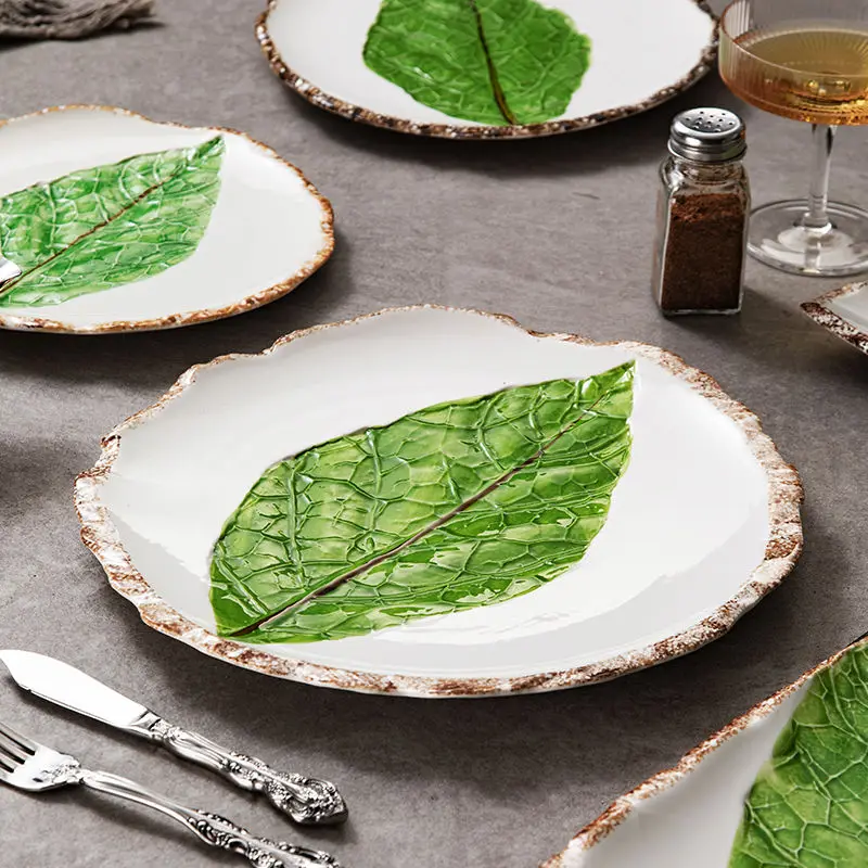 Ceramic dishes, tableware, plates, square discs, Japanese and Western food, high-end exquisite dim sum, creative household ovens